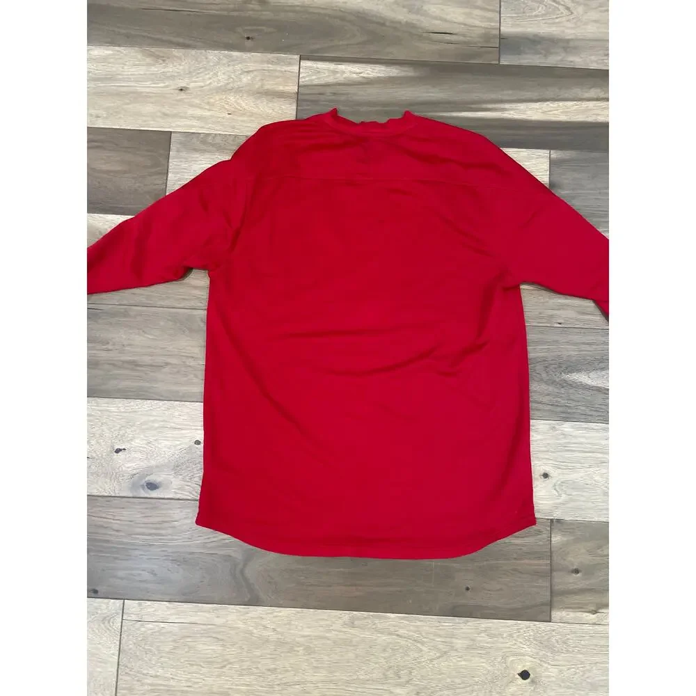 Nike Long Sleeve High‑Low Hem Top Size XL Red Activewear